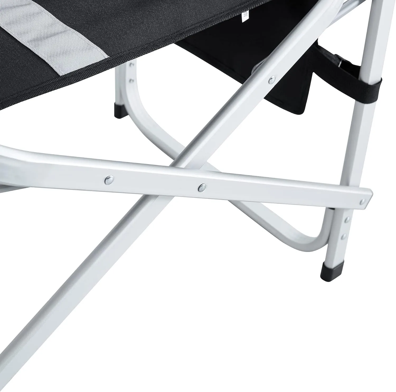IANIYA Aluminum Camping Chair Lightweight Oversized Folding Camping Chair with Side Table and Storage Pockets (BLACK*2)