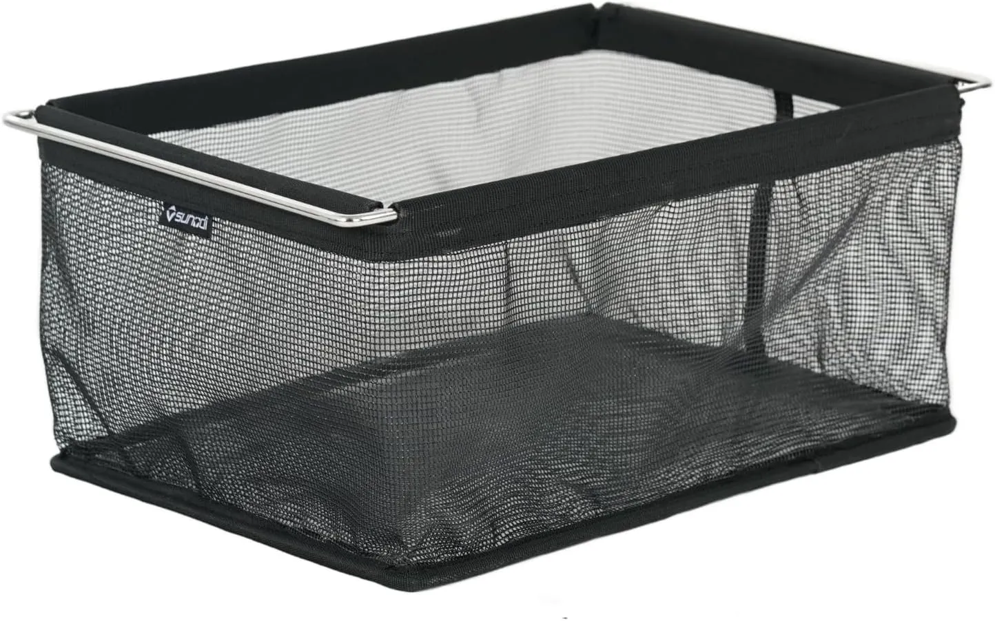 IGT Compatible Folding Mesh Drain Basket – Folding Table Storage Pouch-Stainless Steel Frame Hanging Rack, Outdoor Table Accessories for Camping and Picnics