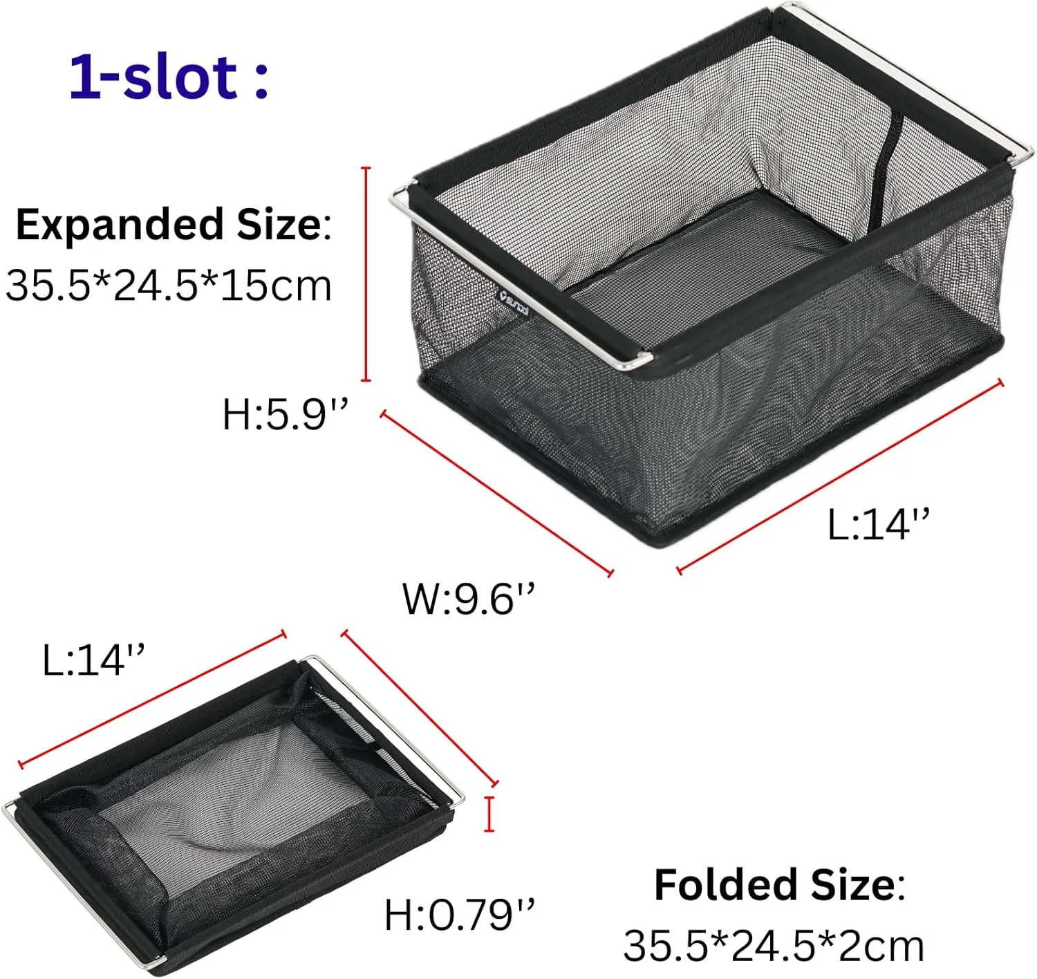 IGT Compatible Folding Mesh Drain Basket – Folding Table Storage Pouch-Stainless Steel Frame Hanging Rack, Outdoor Table Accessories for Camping and Picnics
