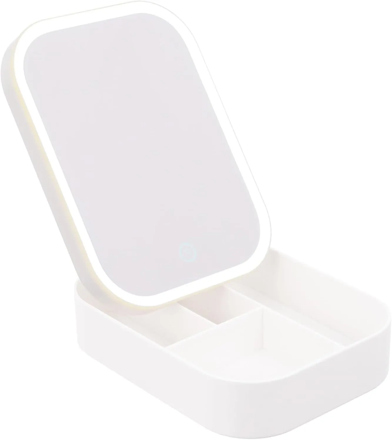 Illuminated Led Makeup Mirror Portable Lighted Cosmetic Organizer Travel-Friendly Design Battery Operated Chic Convenient