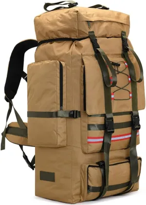 ILOOXI 130L Hiking Backpack Men Women Mountain Camping Backpack Lightweight Daypack Travel Backpacks Waterproof Outdoor Day Pack (Color : Khaki, Size : 130L)