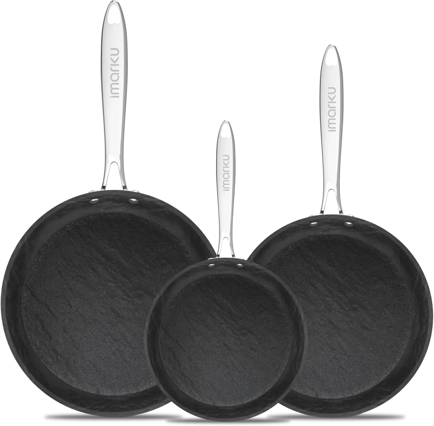 imarku Non Stick Frying Pans - 8&10&12 inch Nonstick Frying Pan Set with Cool Stainless Steel Handle,Disherwasher Safe skillets,Professional Frying Pans Set, Best Gifts