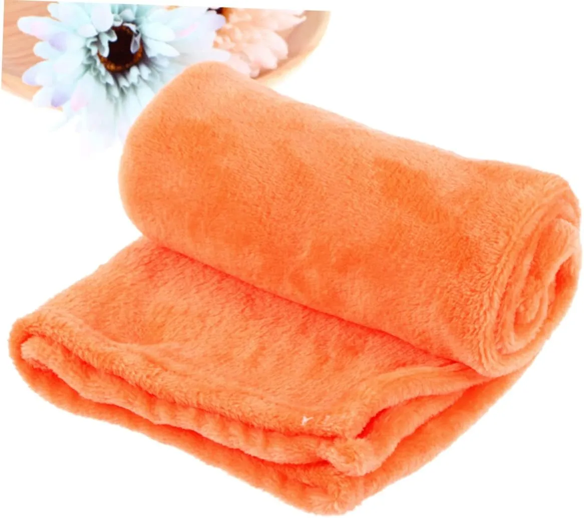 IMIKEYA Flannel Fleece Blanket Cozy Orange Lightweight Bedding for Year Warmth for Home Camping and Backpacking