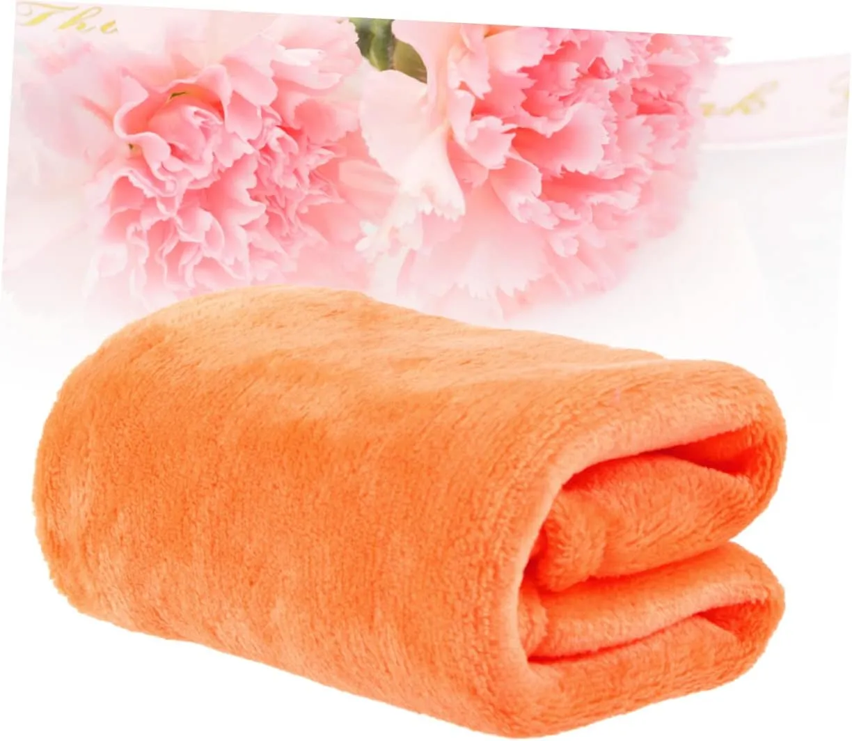 IMIKEYA Flannel Fleece Blanket Cozy Orange Lightweight Bedding for Year Warmth for Home Camping and Backpacking