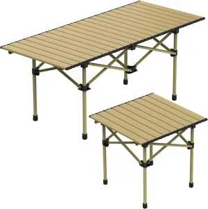 iMounTEK Camping Table Folding Table Portable Lightweight Carbon Steel Roll-up Picnic BBQ Desk with Carry Bag Heavy Duty for Outdoor Beach Backyard Party Patio Camping Hiking BBQ Picnic Fishing/Large