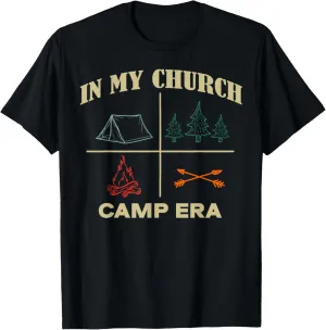 In My Church Camp Era Funny Christian Summer Camping Retro T-Shirt