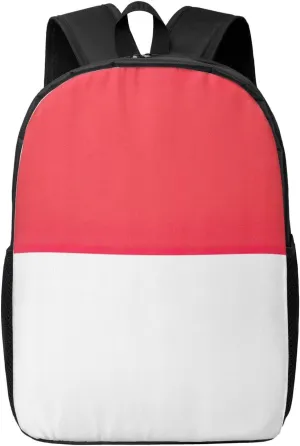 Indonesian Flag Print Travel Laptop Backpack,Business Work Bag, Campus Rucksack Book Bag For Men Women