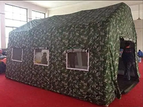 Inflatable Family Camping Recreation Duck Blind Fishing Hunting Shanty Tent (Size: 10x20x10ft.)