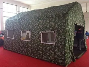 Inflatable Family Camping Recreation Duck Blind Fishing Hunting Shanty Tent (Size: 10x20x10ft.)