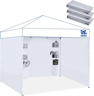 Instant Canopy Tent SideWalls with 6 Pockets for 10x10 FT Pop Up Canopy, 210D Polyester Waterproof(3PCS Sidewall Only, Canopy Tent NOT Included)
