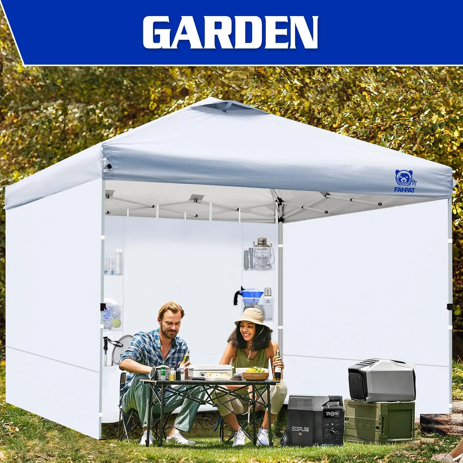 Instant Canopy Tent SideWalls with 6 Pockets for 10x10 FT Pop Up Canopy, 210D Polyester Waterproof(3PCS Sidewall Only, Canopy Tent NOT Included)