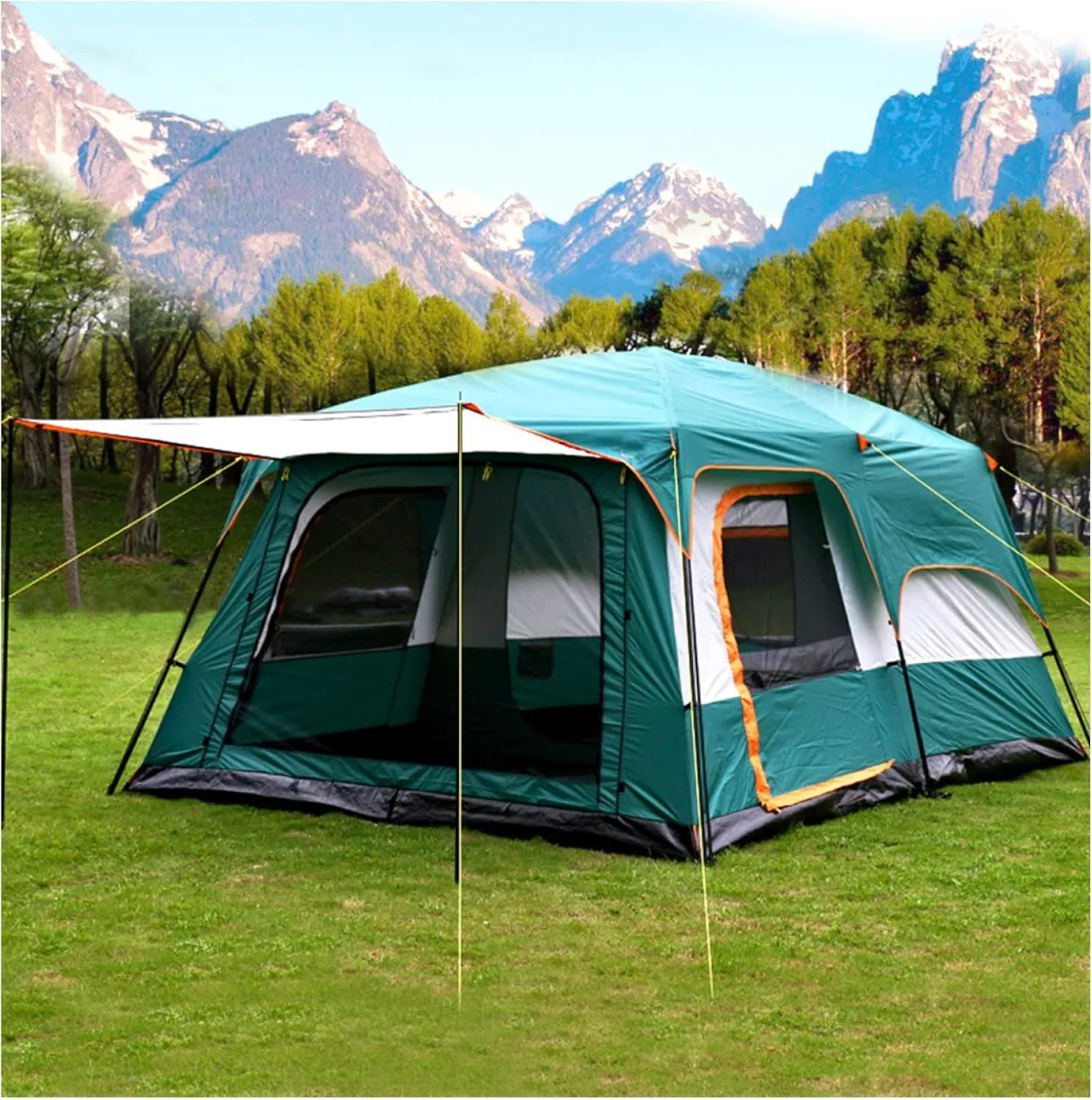Instant Tent 5 to 8 People Ventilation,Sun Protection Tent with Porch Stable Sturdy Waterproof Tent for Hiking Camping