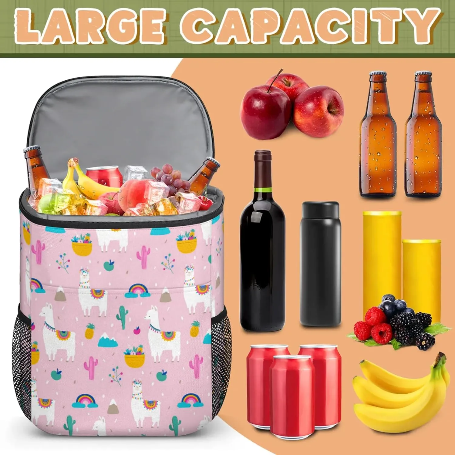Insulated Cooler Backpack 30 Cans, Leak Proof Cooler Bag, Backpack Coolers for Picnic Hiking Camping Beach