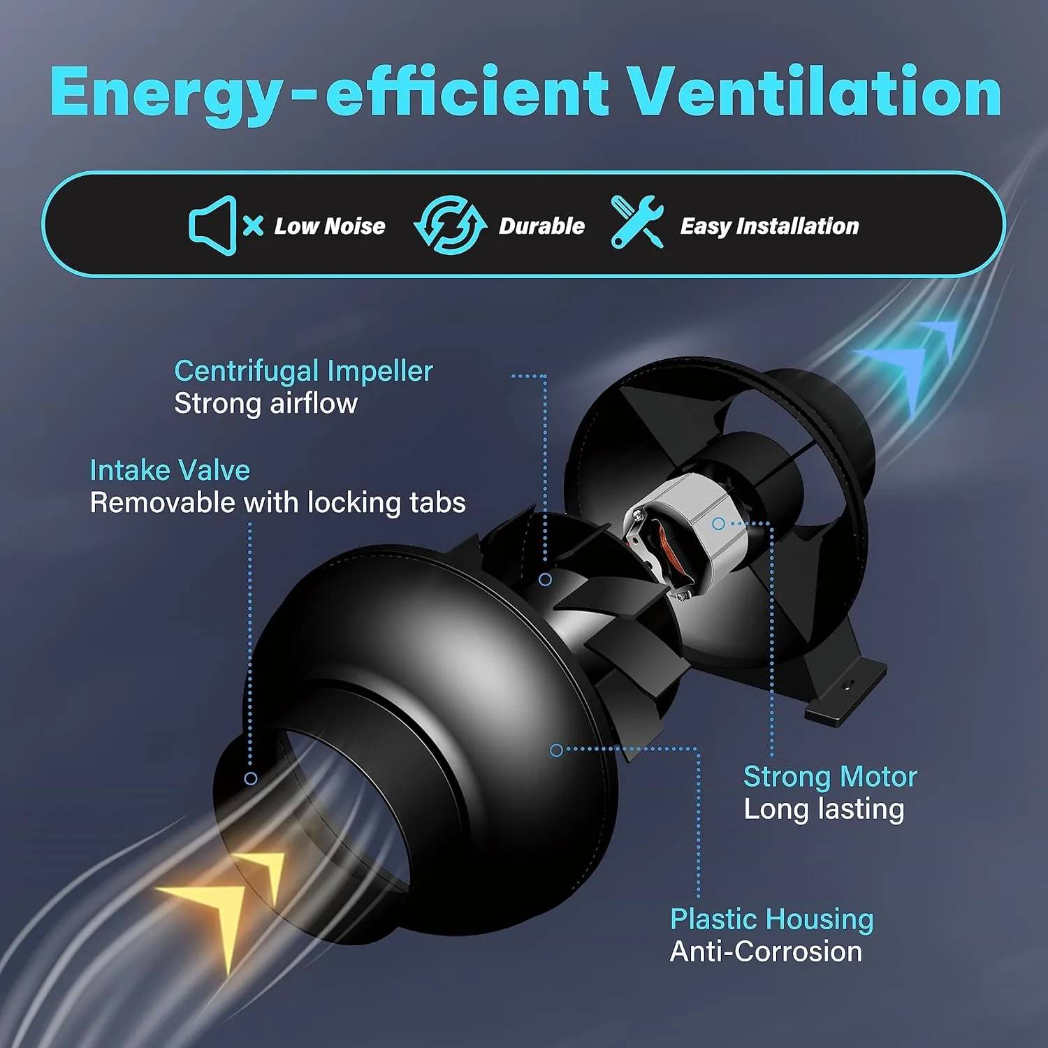 iPower 4 Inch 230 CFM Inline Duct Ventilation Fan with Speed Controller, Quiet Vent Blower for Hydroponics Grow Tent, Greenhouse Air Circulation, Upgrade