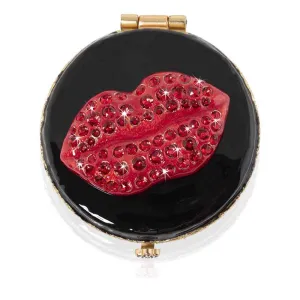 Jay Strongwater Pop Life Monroe Lip"Kiss" Compact make up mirror with swarovski crystals