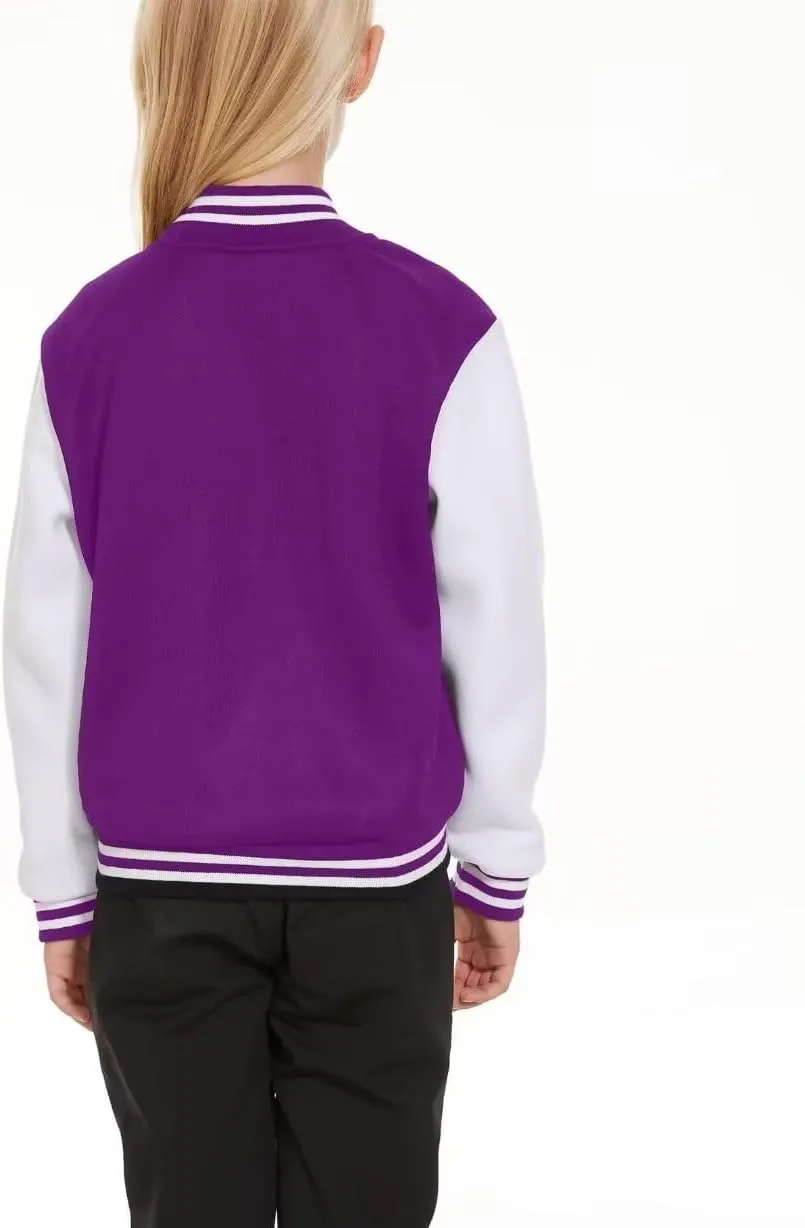 Jeecoin Kids Baseball Jackets Boys Girls Varsity Bomber Jacket Casual Lightweight Sports School Jacket