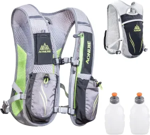 JEELAD Running Hydration Vest Trail Running Backpack BPA-Free Leak-Proof Running Water Bottles for Marathon Biking Hiking Cycling Outdoor