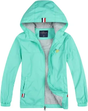 Jingle Bongala Boys Girls Lightweight Breathable Raincoat Waterproof Hooded Rain Jacket Windbreaker Easy to Fold