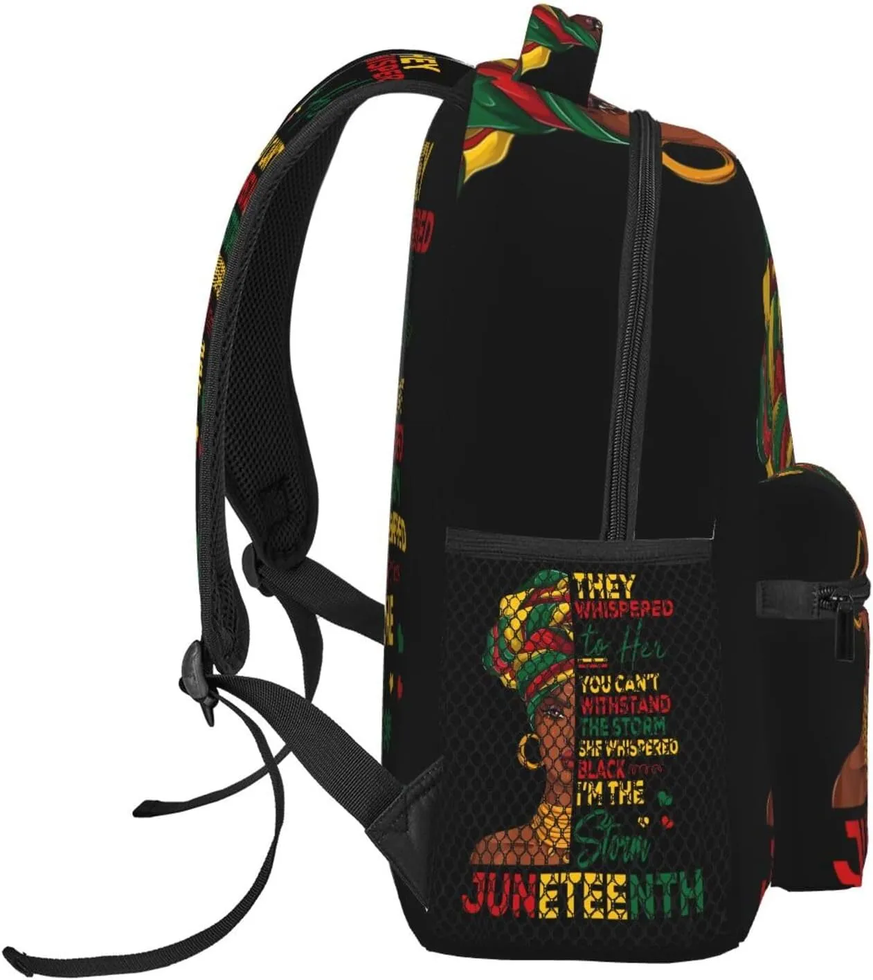 Juneteenth African Woman Black History Month Backpack Lightweight Laptop Backpack Casual Daypack Travel Double Shoulder Bag For Women Men