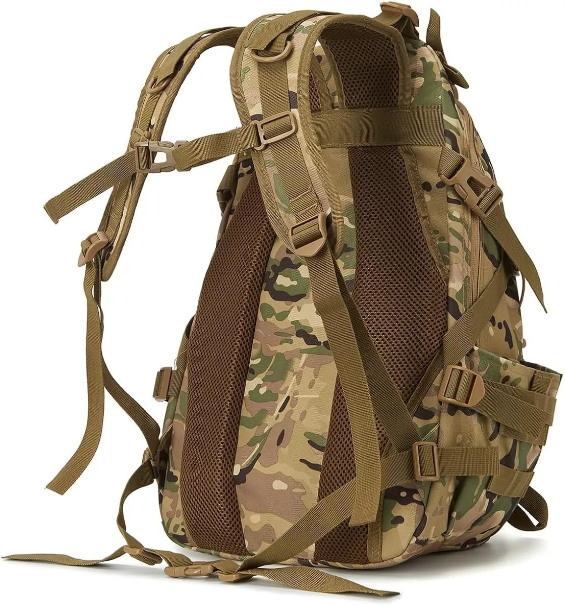 Jungle Leopard 40L Tactical Backpack Men Camping Hiking Bag Reflective Travel Survival MOLLE Climbing Rucksack(CP)