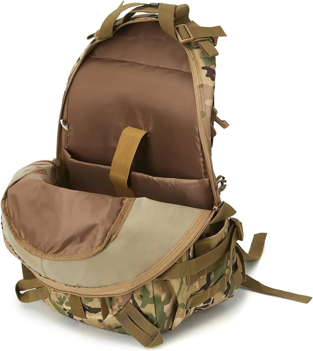 Jungle Leopard 40L Tactical Backpack Men Camping Hiking Bag Reflective Travel Survival MOLLE Climbing Rucksack(CP)