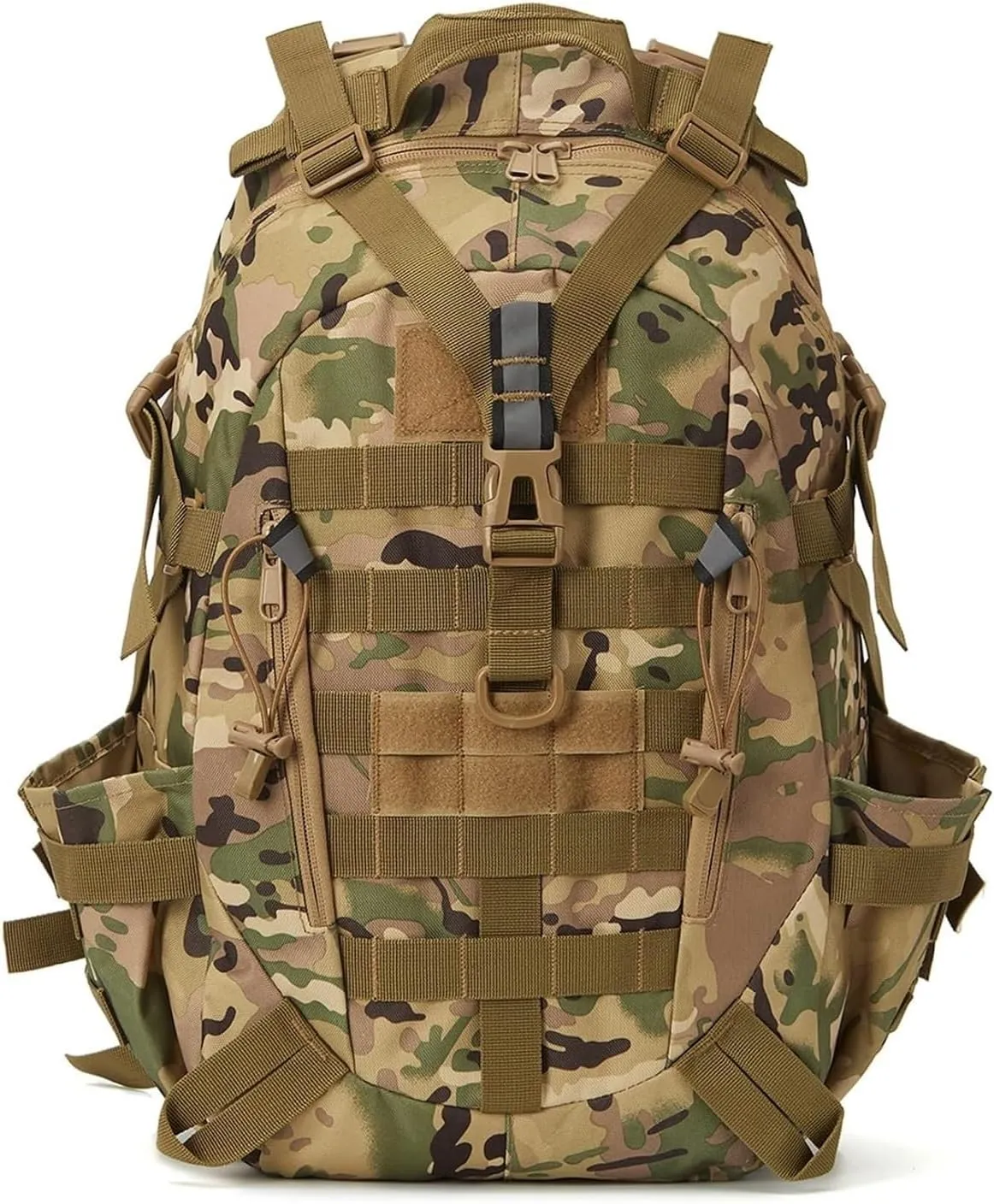 Jungle Leopard 40L Tactical Backpack Men Camping Hiking Bag Reflective Travel Survival MOLLE Climbing Rucksack(CP)