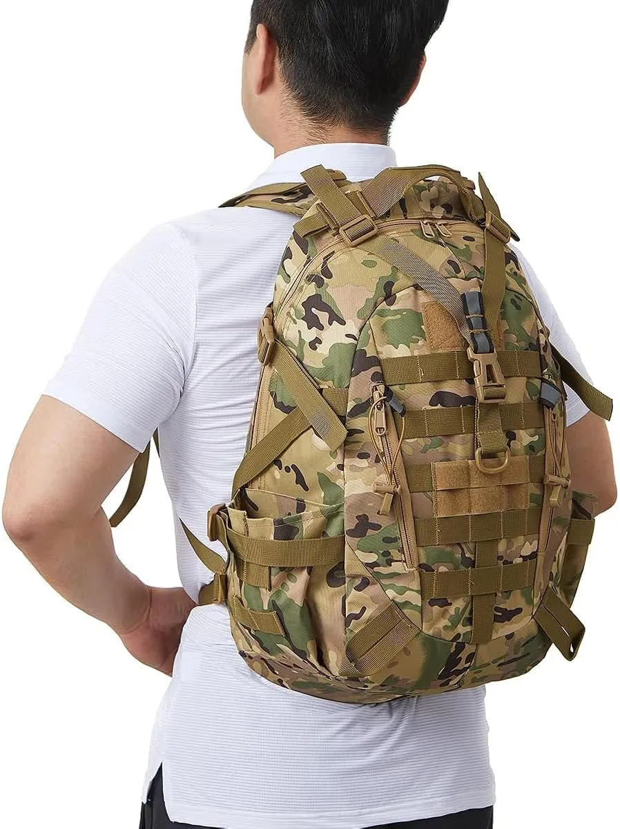 Jungle Leopard 40L Tactical Backpack Men Camping Hiking Bag Reflective Travel Survival MOLLE Climbing Rucksack(CP)