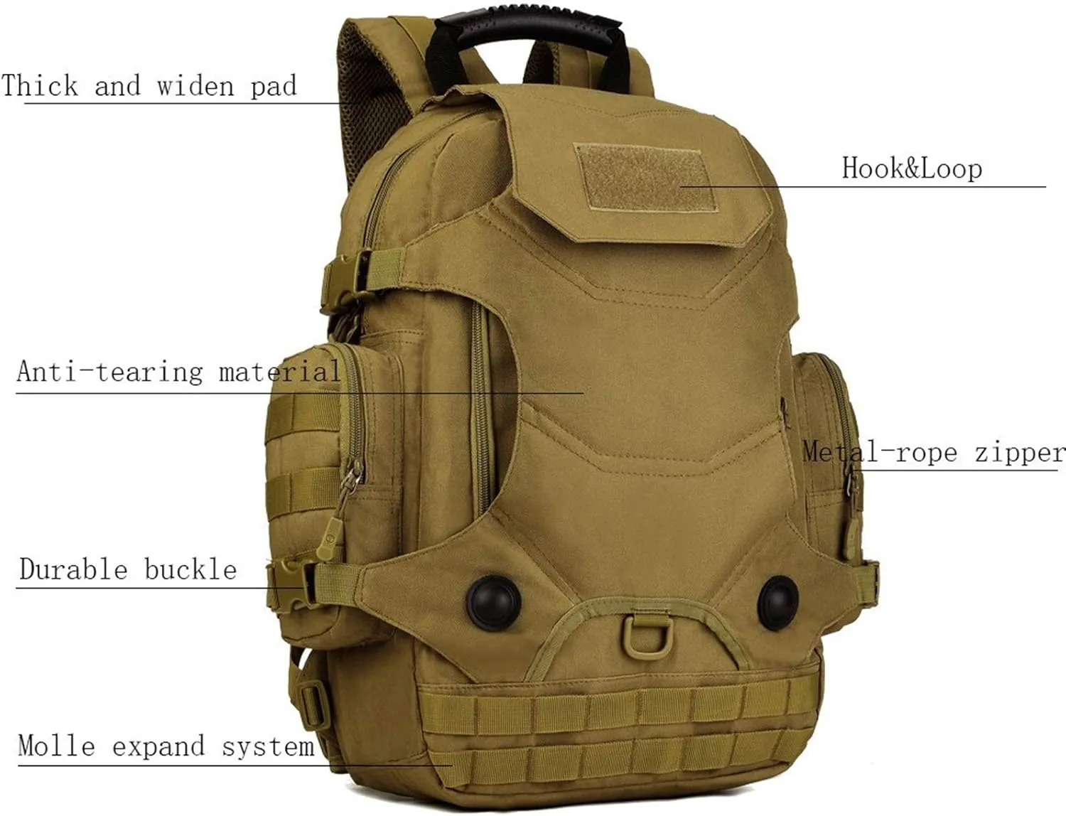 Jungle Leopard Travel Backpack Army Molle Sport Bag Men Camping Hiking Tactical Backpack Military Backpack 40L(S427-40L-CP)