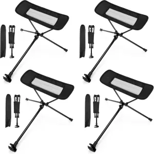 Karenhi 4 Packs Camping Foot Rest for Hammock Chair, Universal Camping Chair Foot Rest Folding Attachable Footrest Accessories for Outdoor Gardening Fishing Beach Hiking