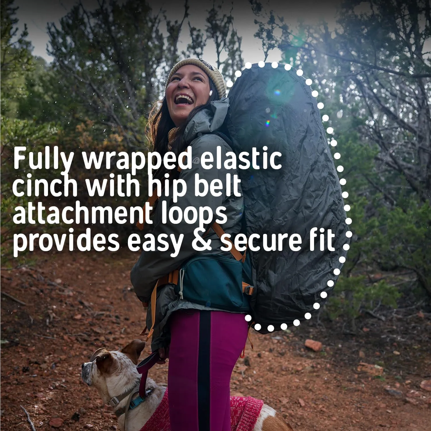 Kelty Backpack Rain Cover, Water Proof Cover for Hiking and Backpacking Packs 30 to 105 Liters, Elastic Cinch, Integrated Stuff Pocket, 2024 Update