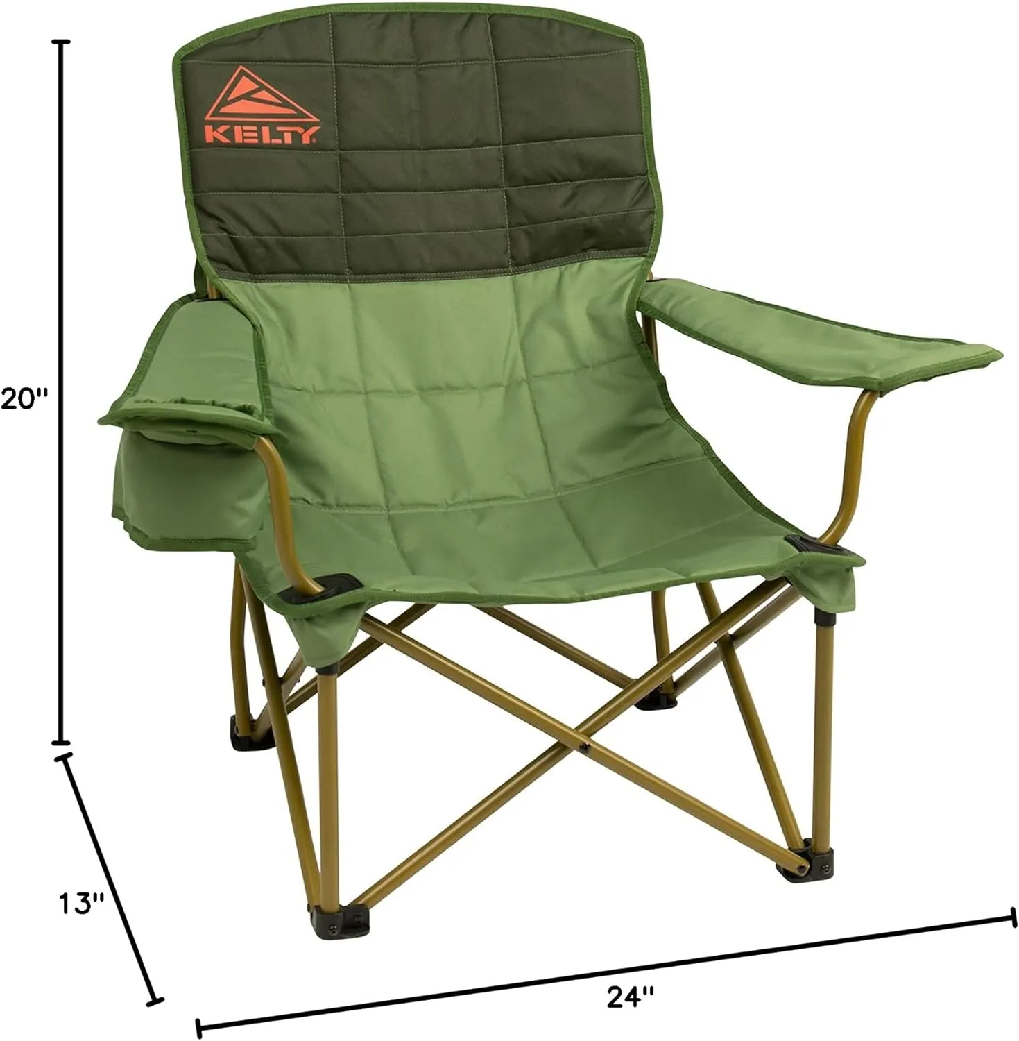 Kelty Lowdown Folding Chair, Camping Seat for Backyard Parties, Soccer Saturdays, Concerts, Beach, Tailgating (Dill)