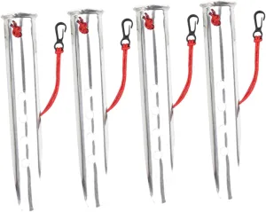 KESYOO 4pcs U-Shaped Aluminum Tent Stakes for Snow and Beach Heavy Duty Pegs for Camping Hiking and Outdoor Use Strong Lightweight and Design Silver