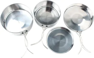 KICHOUSE Camping Cookware Portable 4-Piece Set Lid Foldable Pot for Hiking Climbing and Outdoor Cooking