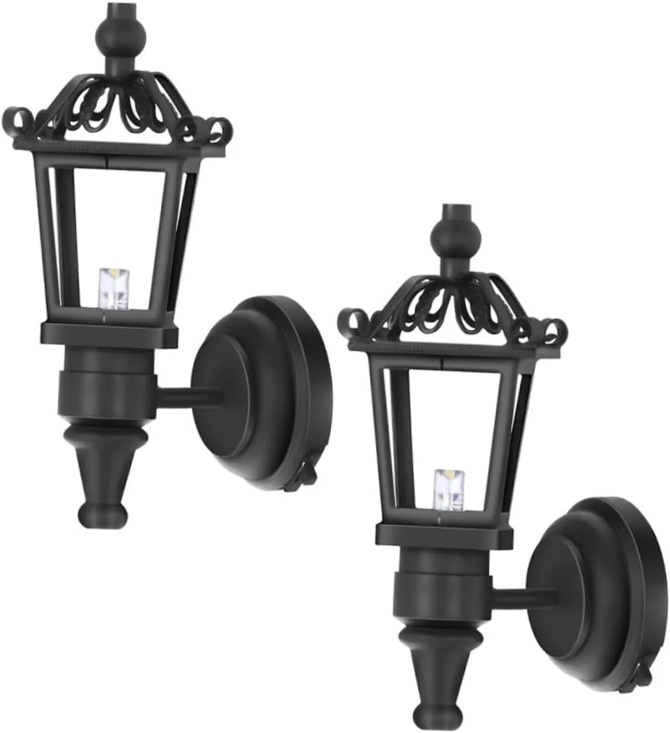 KICHOUSE Mini Room Decorative Wall Lamps 1:12 Scale Led Miniature House Lights Set