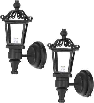 KICHOUSE Mini Room Decorative Wall Lamps 1:12 Scale Led Miniature House Lights Set