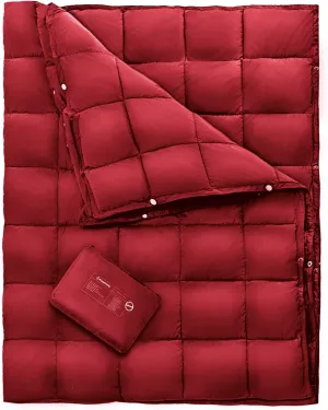 KingCamp Down Camping Blanket - Packable Lightweight Travel Blanket for Stadium, Camping, Backpacking, Compact & Water Resistant & Warm Airplane Quilt