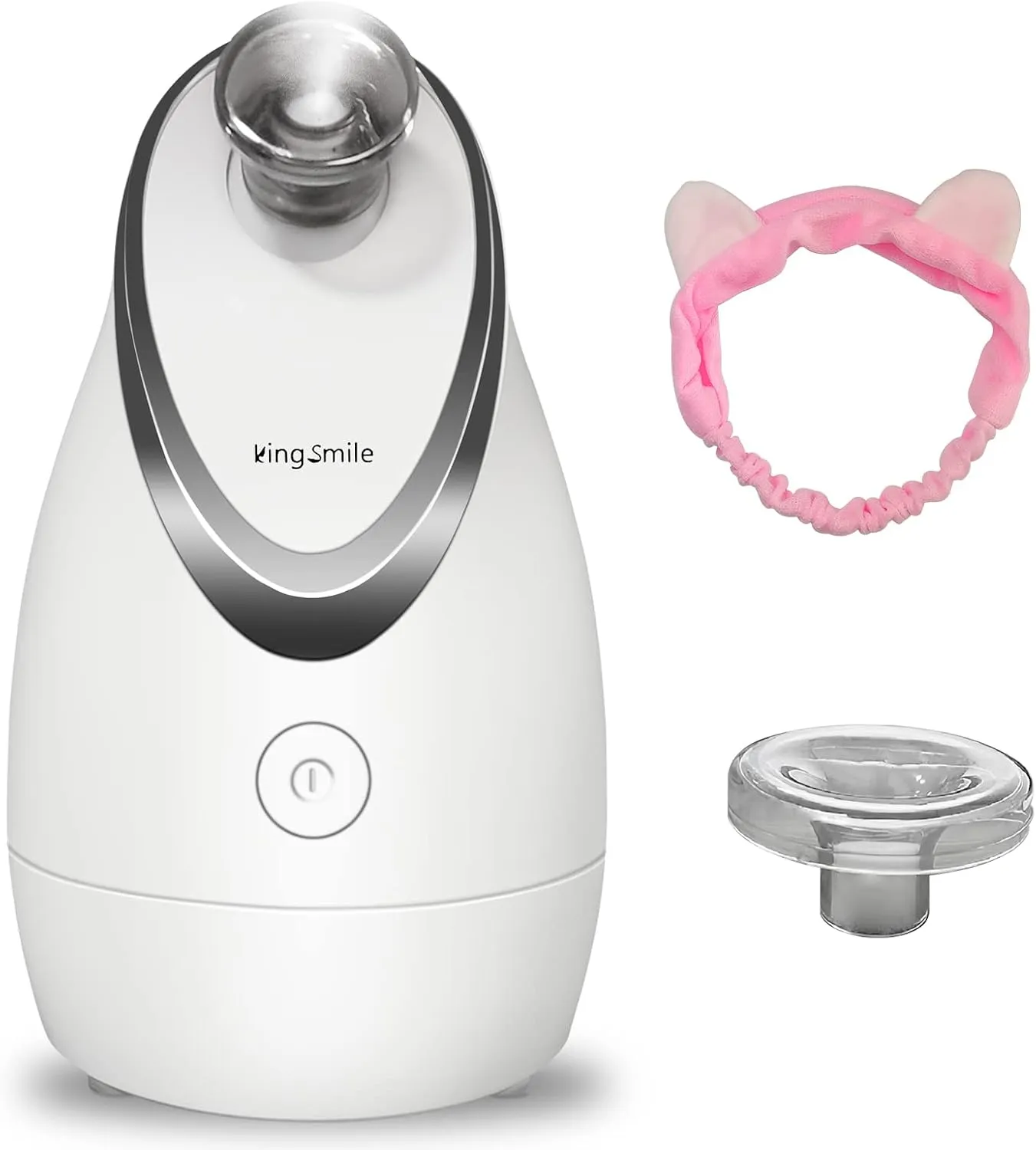 Kingsmile Facial Steamer for Face, 3 in 1 Face Steamer for Facial Deep Cleaning, Compact Nano Steamer - Aromatherapy, Adjustable Nozzle Warm Powerful Steam for Home SPA, Face Humidifier- SPA Headband
