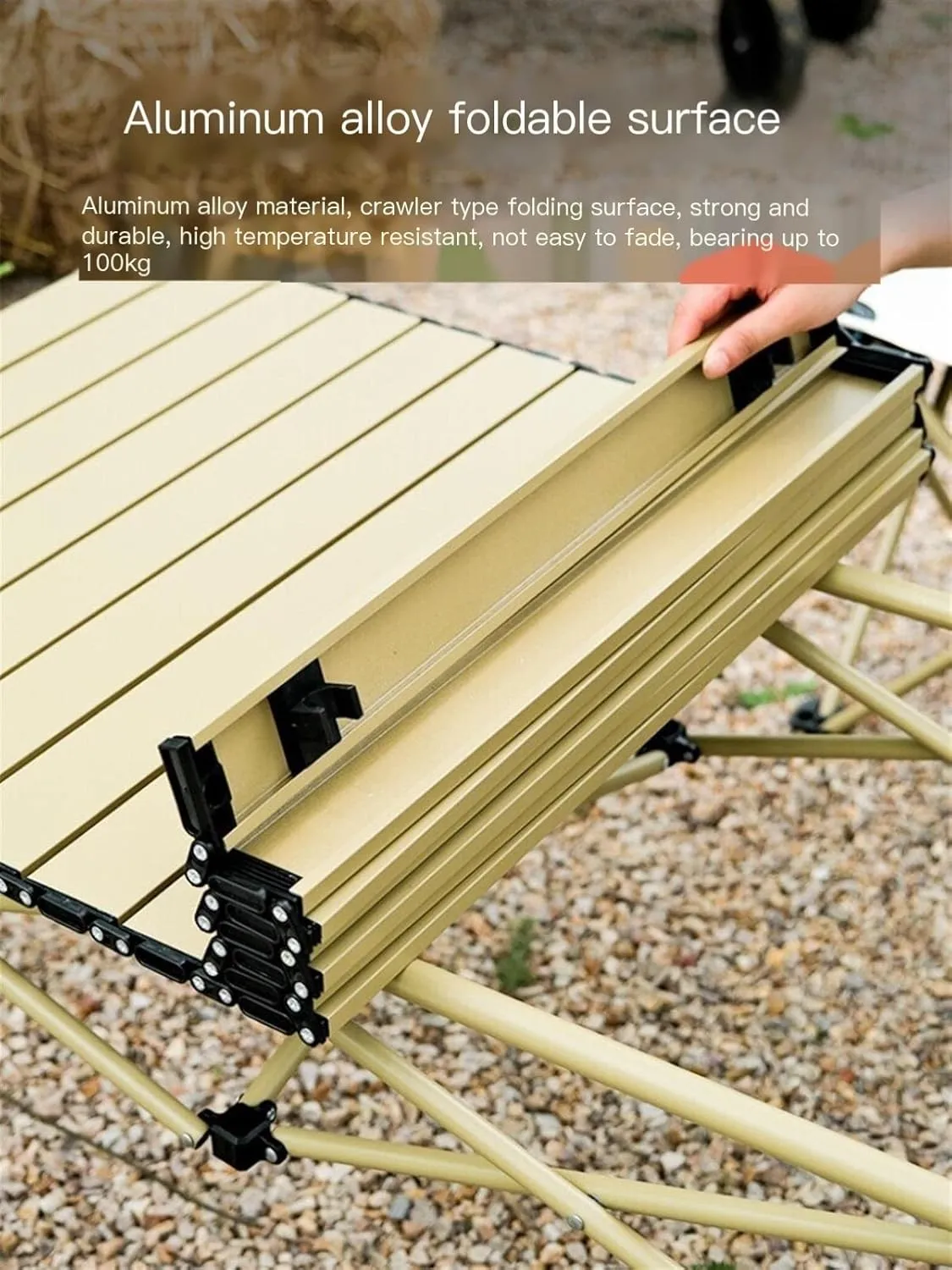 KIRANDY Portable Picnic Table Set Egg Roll Table, Folding Roll Up Camping Travel Table, for Camp, Trip, Garden (颜色 : Parasol Large Long Table 5PCS Set)