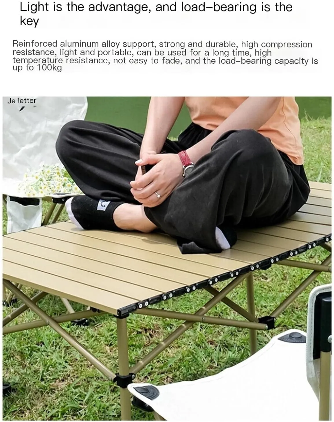 KIRANDY Portable Picnic Table Set Egg Roll Table, Folding Roll Up Camping Travel Table, for Camp, Trip, Garden (颜色 : Parasol Large Long Table 5PCS Set)