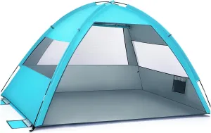 Kisangel Beach Tent Instant Pop Size UPF 50 Camping Tent Sun Shelter Portable 3-4 People Easy to Assemble