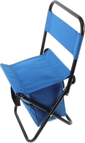 Kisangel Folding Leisure Chair with Backrest Lightweight Portable Outdoor Stool for Camping Fishing Beach and Sketching Compact Design with Under Seat Storage Pouch Strap