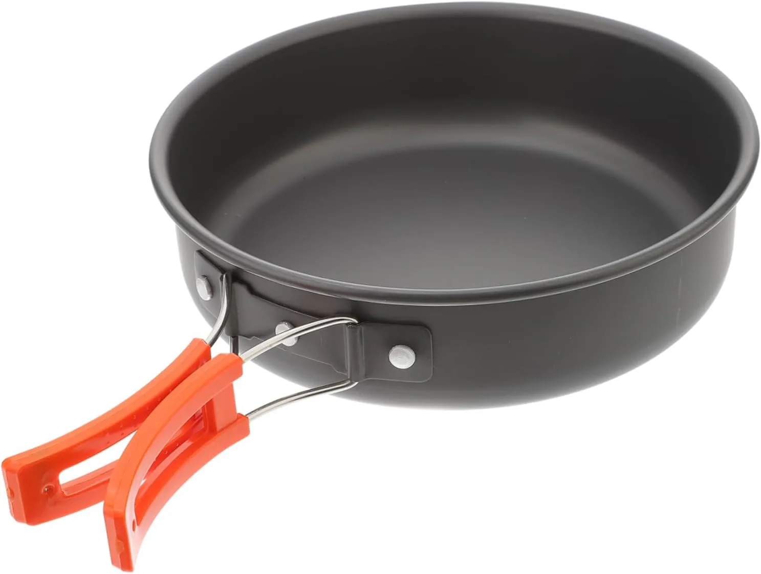 Kisangel Travel-Friendly Camping Pan Lightweight Aluminum Pot Non-Stick Surface for Outdoor Cooking Hiking and Camping