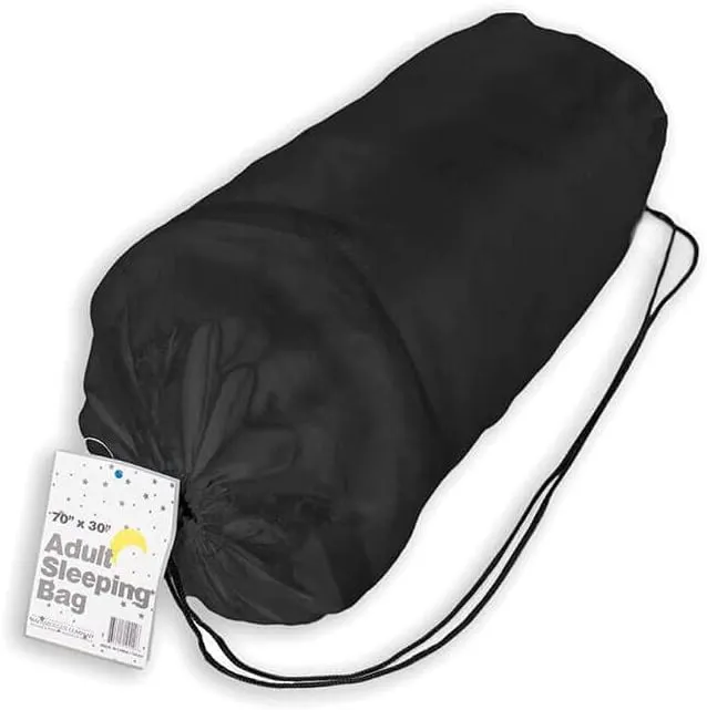 Kole Imports SLEEPBAGBLK Adult Sleeping Bag - Black