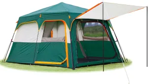 KTT Instant Tent 6-8 Person(C),Large Family Cabin Tents,Automatic Tent Build Quickly in 60S,2 Rooms,2 Top Windows,3 Doors and 3 Windows with Mesh,Waterproof,Big Tents for Outdoor,Picnic,Camping