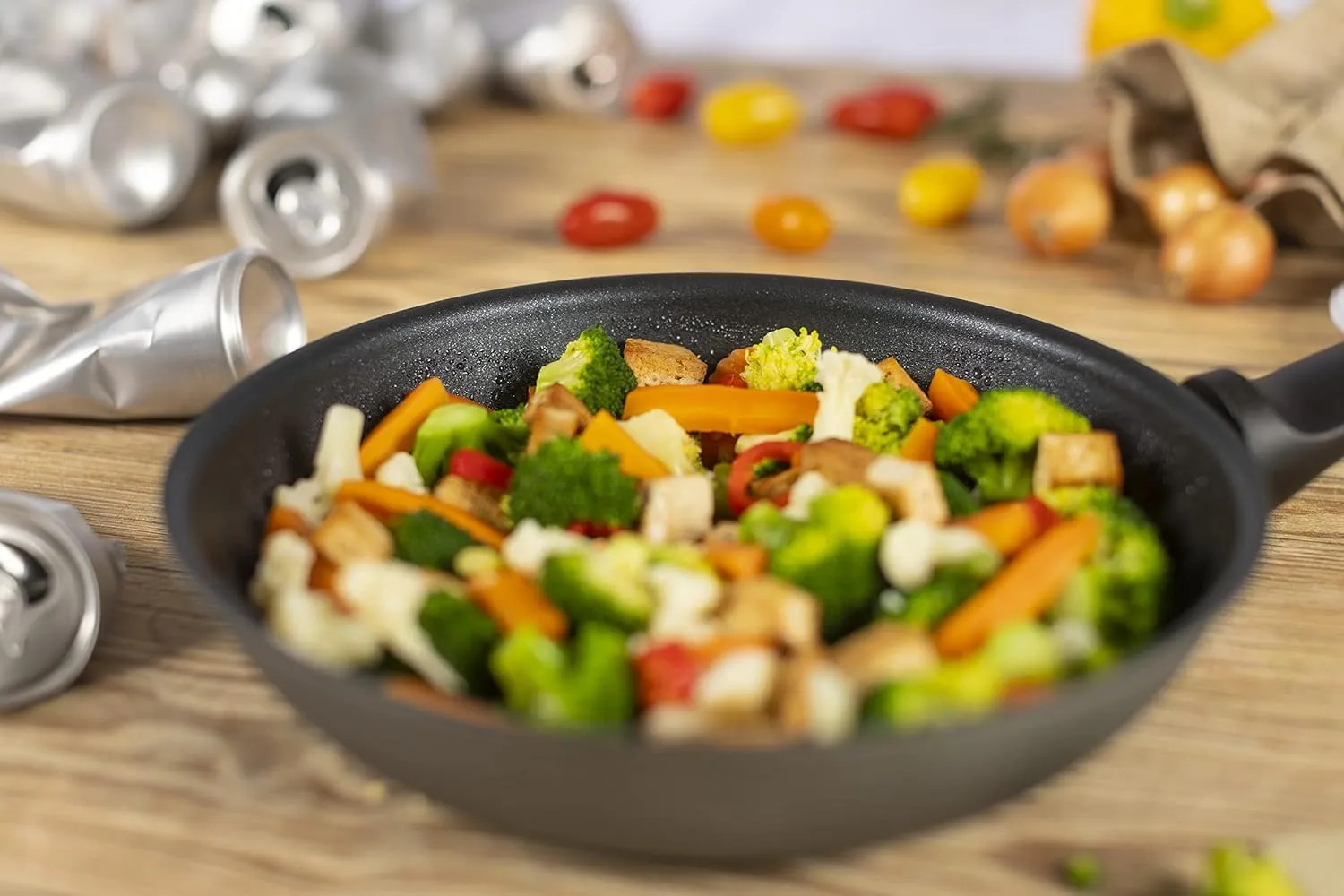 Kuhn Rikon New Life Re-Cycled Aluminium Non-Stick Induction Frying Pan, 8 inch/20 cm, Black
