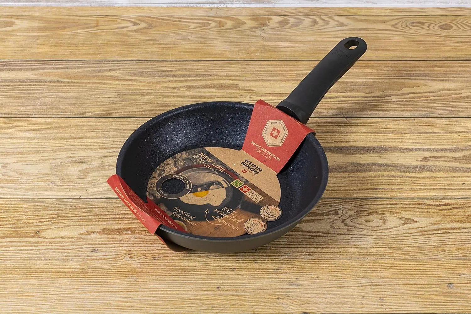 Kuhn Rikon New Life Re-Cycled Aluminium Non-Stick Induction Frying Pan, 8 inch/20 cm, Black