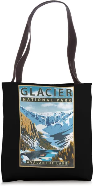 Lake Avalanche Glacier National Park Vintage Poster Tote Bag