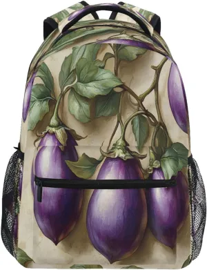 Laptop Backpack for Teenager Waterproof Backpack With Water Bottle Pocket with Chest Strap Gift Men & Women Eggplant Danish Style