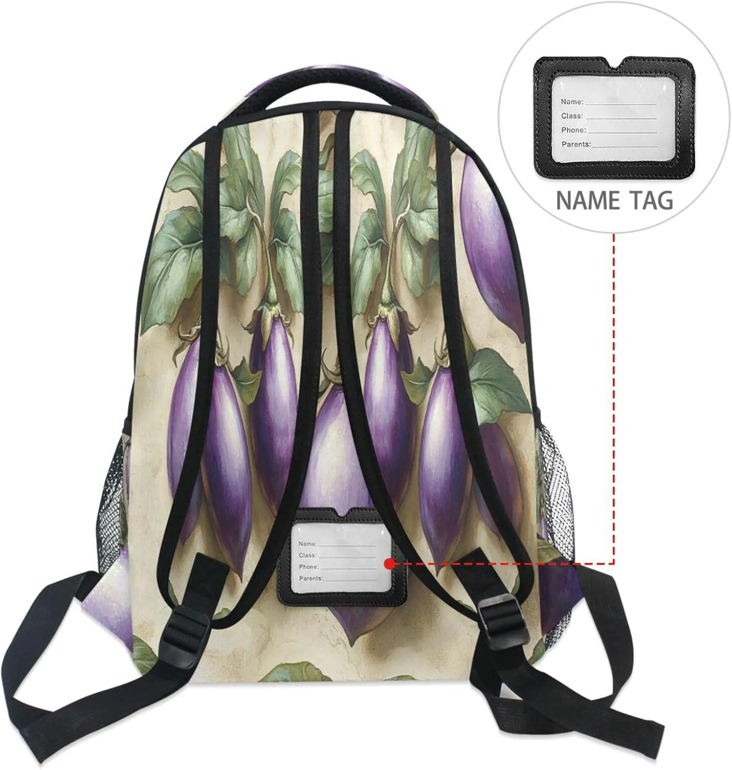 Laptop Backpack for Teenager Waterproof Backpack With Water Bottle Pocket with Chest Strap Gift Men & Women Eggplant Danish Style