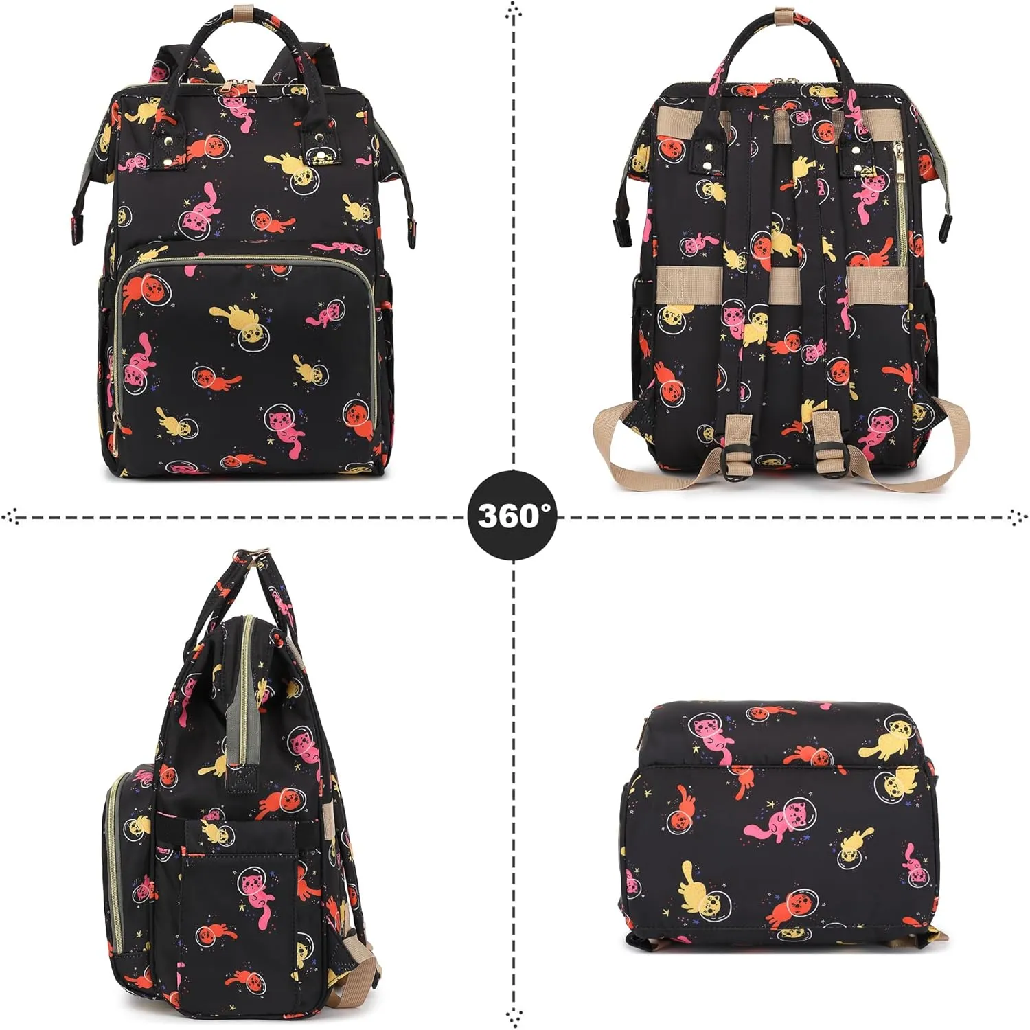 Laptop Backpack for Women Men, 15.6 inch College School Backpack Bookbag for Work/School/Travel/Business (Cat)